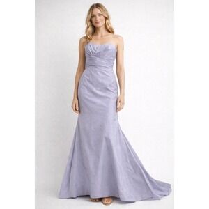 Jessica McClintock Dress‎ Womens Size 2 Strapless Purple Formal Evening Vintage
